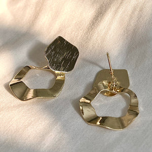 Crushed Gold Vintage Earrings