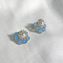 Load image into Gallery viewer, Blue emerald stud earrings
