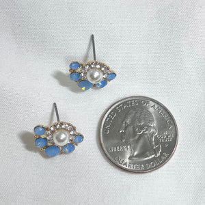 Blue emerald stud earrings