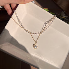 Load image into Gallery viewer, Double Layered Gold Pearl Necklace
