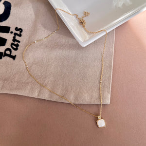 Square Marble Gold Necklace